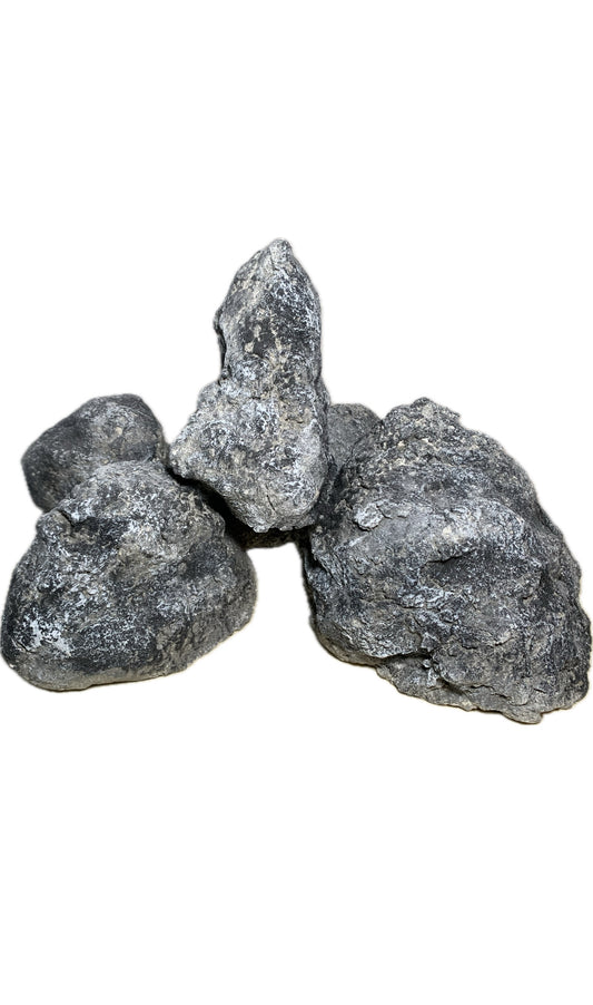 Graue künstliche Aquarium-Stein-Formation mit mehreren verbundenen Höhlenöffnungen für Zierfische.